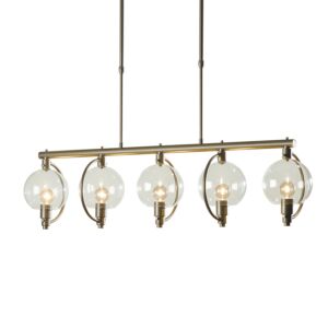Hubbardton Forge 9 Inch 5 Light Pluto Pendant in Burnished Steel