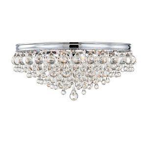 Crystorama Calypso 6 Light 20 Inch Ceiling Light in Polished Chrome with Clear Glass Drops Crystals