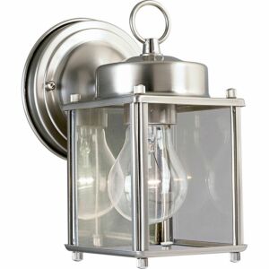 Flat Glass Lantern 1-Light Wall Lantern in Brushed Nickel