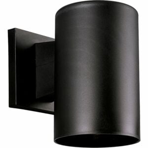 Cylinder 1-Light Outdoor Wall Lantern in Black