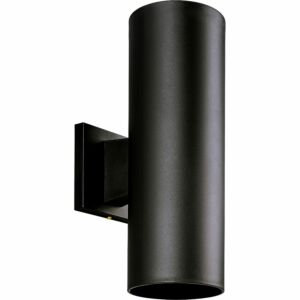 Cylinder 2-Light Outdoor Wall Mount in Black