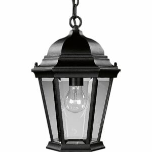 Welbourne 1-Light Hanging Lantern in Textured Black