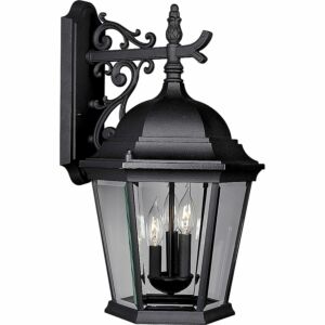 Welbourne 3-Light Large Wall Lantern in Textured Black