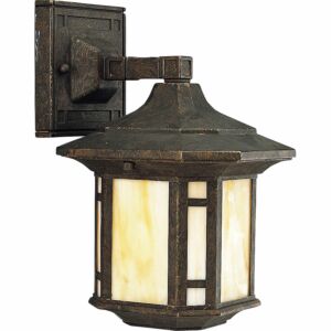 Arts And Crafts 1-Light Wall Lantern in Weathered Bronze