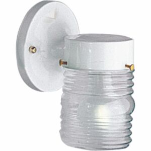 Utility Lantern 1-Light Wall Lantern in White