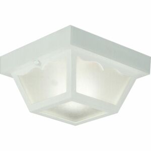 Ceiling Mount - Polycarbonate 1-Light Outdoor Flush Mount in White