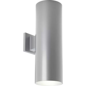 Cylinder 2-Light Wall Lantern in Metallic Gray