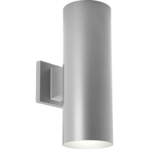 Cylinder 2-Light Wall Lantern in Metallic Gray