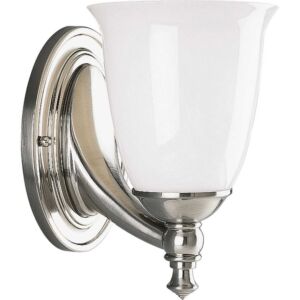 Victorian 1-Light Bathroom Vanity Light in Brushed Nickel