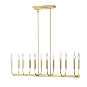 Olivia 12-Light Linear Pendant in Multiple Finishes and Painted Satin Brass