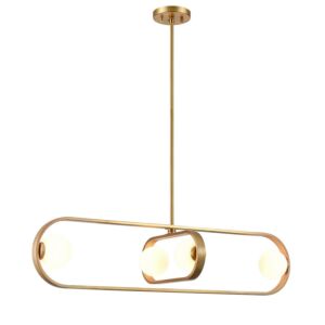Atwood 4-Light Linear Pendant in Brass