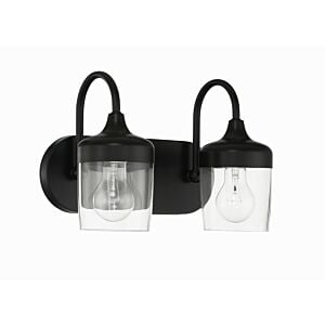 Wrenn 2-Light Bathroom Vanity Light in Flat Black