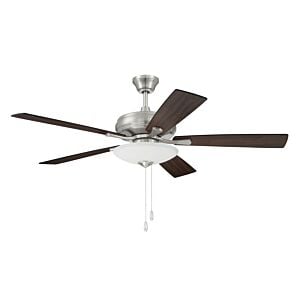 Eos Bowl 3-Light 52" Hanging Ceiling Fan in Brushed Polished Nickel