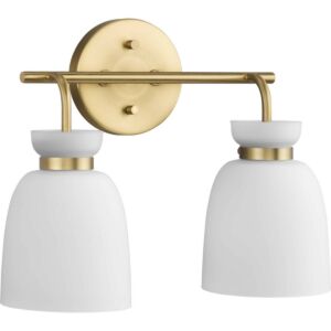 Lexie 2-Light Bathroom Vanity Light & Vanity in Brushed Gold