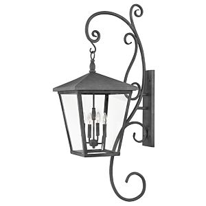 Hinkley Trellis 4 Light Outdoor Extra Large Wall Mount in Aged Zinc