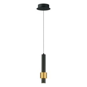 Reveal 1-Light LED Pendant in Black with Gold