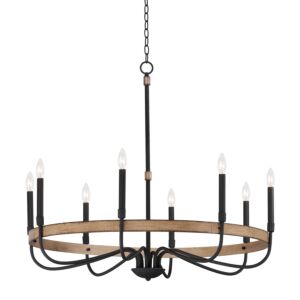 Franklin 8-Light Chandelier in Driftwood with Black