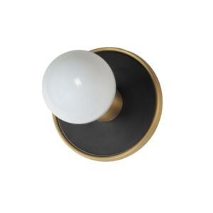 Hollywood 1-Light LED Wall Sconce in Black with Natural Aged Brass