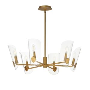 Armory 6-Light Chandelier in Natural Aged Brass