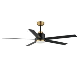 Daisy 1-Light 60" Hanging Ceiling Fan in Black with Gold
