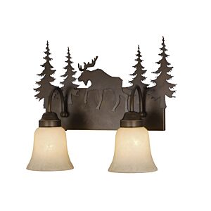Yellowstone 2-Light Bathroom Vanity Light in Burnished Bronze