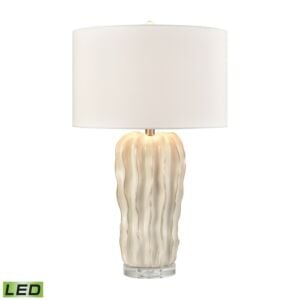 Genesee 1-Light LED Table Lamp in White Glazed