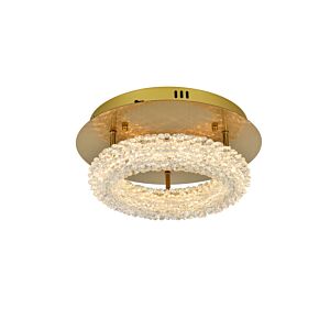 Bowen 1-Light LED Flush Mount in Satin Gold