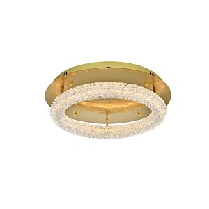 Bowen 1-Light LED Flush Mount in Satin Gold