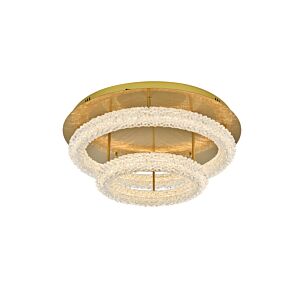 Bowen 2-Light LED Flush Mount in Satin Gold