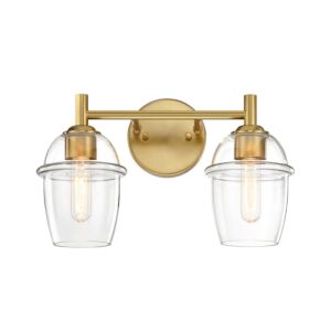 Summer Jazz 2-Light Bathroom Vanity Light in Brushed Gold