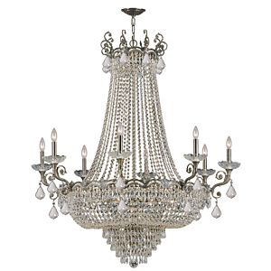 Crystorama Majestic 20 Light 52 Inch Traditional Chandelier in Historic Brass with Clear Hand Cut Crystals