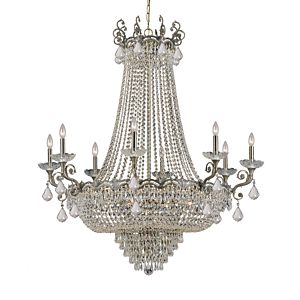 Crystorama Majestic 20 Light 52 Inch Traditional Chandelier in Historic Brass with Clear Swarovski Strass Crystals