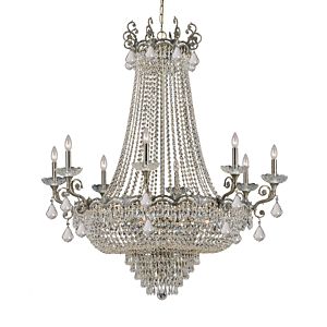 Crystorama Majestic 20 Light 52 Inch Traditional Chandelier in Historic Brass with Clear Spectra Crystals