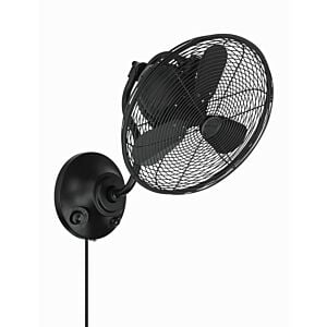 Bellows I Indoor with Outdoor 14" Wall Fan in Flat Black