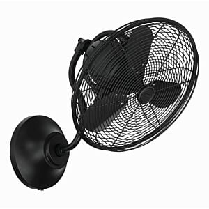 Bellows I Hard-wired Indoor with Outdoor 14" Wall Fan in Flat Black