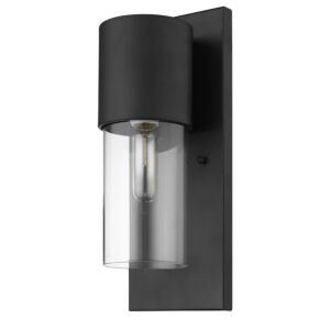 Cooper 1-Light Wall Sconce in Black with Clear Glass