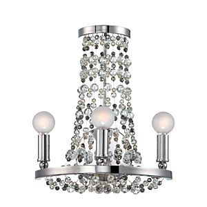 Crystorama Channing 3 Light 13 Inch Wall Sconce in Polished Chrome with Hand Cut Crystal Beads Crystals