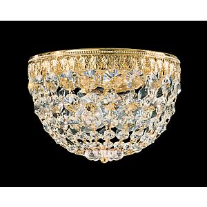 Petit Crystal 3-Light Flush Mount Ceiling Light in Gold