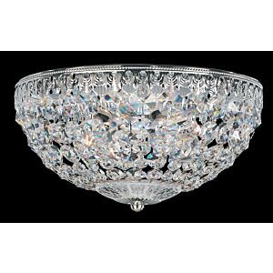 Petit Crystal 4-Light Flush Mount Ceiling Light in Silver