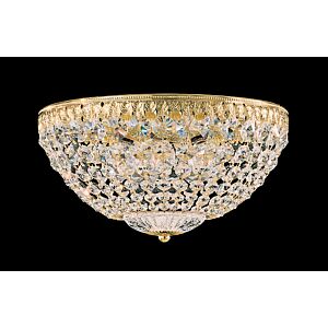 Petit Crystal 5-Light Flush Mount Ceiling Light in Gold