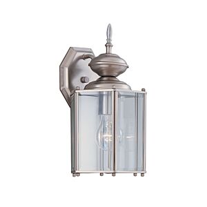 Beveled Glass Lantern 1-Light Wall Lantern in Pewter