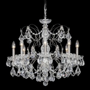 Schonbek Century 8 Light Chandelier in Silver with Clear Heritage Crystals