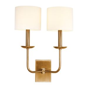 Hudson Valley Kings Point 2 Light 19 Inch Wall Sconce in Aged Brass