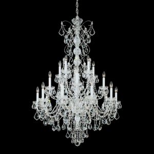 Century 20-Light Chandelier in Silver with Clear Heritage Crystals