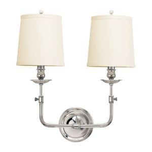 Hudson Valley Logan 2 Light 18 Inch Wall Sconce in Polished Nickel