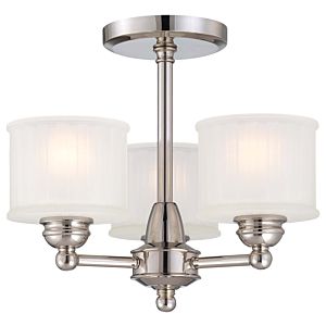 Minka Lavery 1730 Series 3 Light 16 Inch Ceiling Light in Polished Nickel