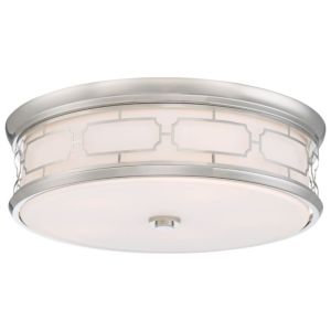  LED Etched Glass Ceiling Light in Polished Nickel