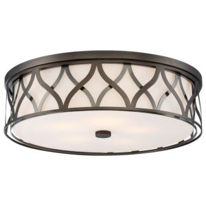  LED Etched Glass Ceiling Light in Harvard Court Bronze