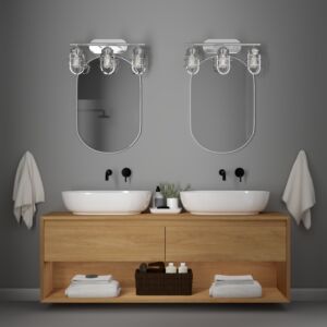Hunter Starklake 3-Light Bathroom Vanity Light in Chrome