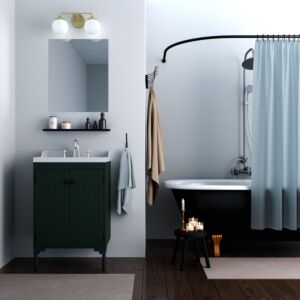 Hunter Hepburn 2-Light Bathroom Vanity Light in Painted Modern Brass
